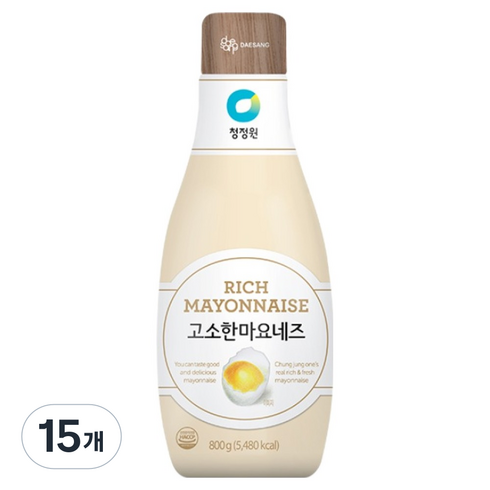 청정원 고소한 마요네즈, 800g, 15개