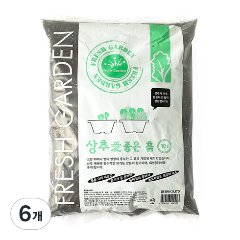 프레시가든 상추 애 좋은 흙, 6개, 10L