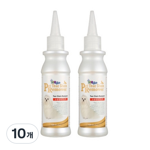 펫퍼스 애견용 눈물 얼룩 지우개, 120ml, 10개