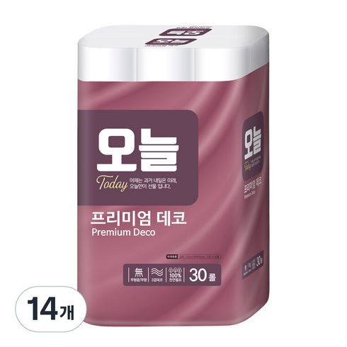 오늘 프리미엄 3겹 데코 화장지, 25m, 30개입, 14개