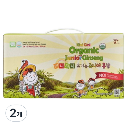 키니지니 유기농 쥬니어 홍삼 20p, 2개, 1.4L