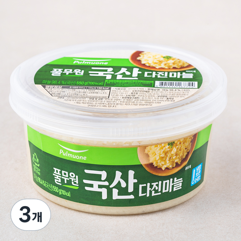 풀무원 다진마늘, 550g, 3개
