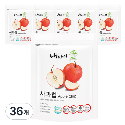 내아이애 동결건조 과일칩, 12g, 36개
