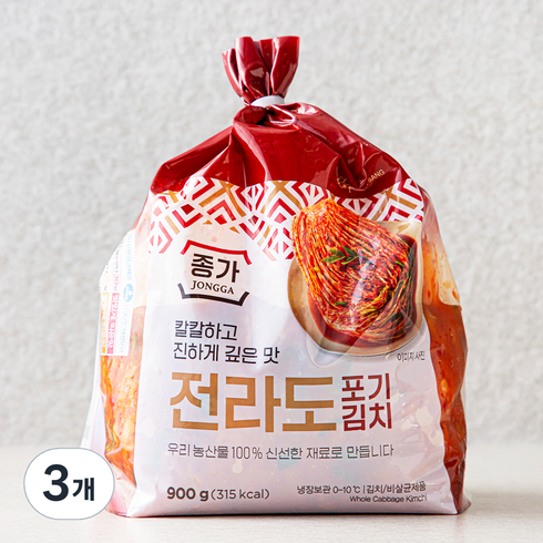 대상 종가 전라도 포기김치, 900g, 3개