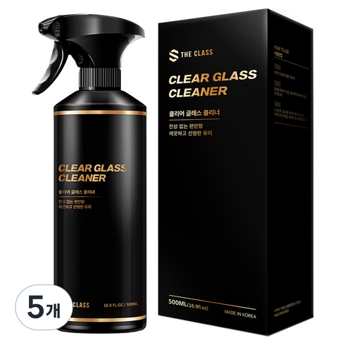 더클래스 클리어 글래스 클리너, 500ml, 5개