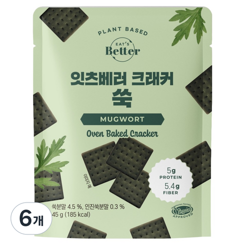 잇츠베러 크래커 쑥, 45g, 6개