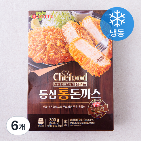 쉐푸드 등심 통 돈까스 (냉동), 300g, 6개