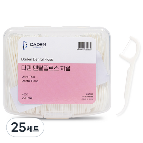 다덴 400D 덴탈플로스 Y형 치실, 75mm, 220개입, 25세트
