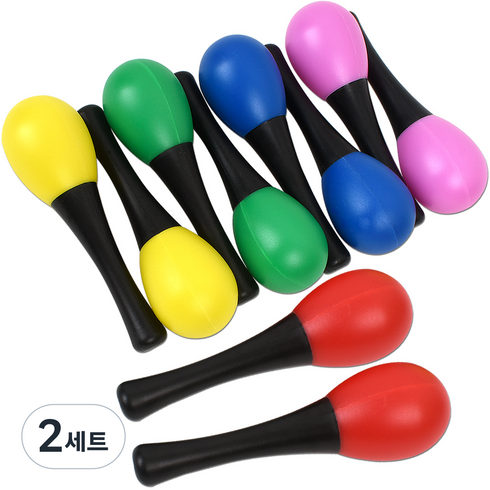 오즈토이 마라카스 5종 악기완구세트, 빨강, 초록, 노랑, 분홍, 파랑, 2세트