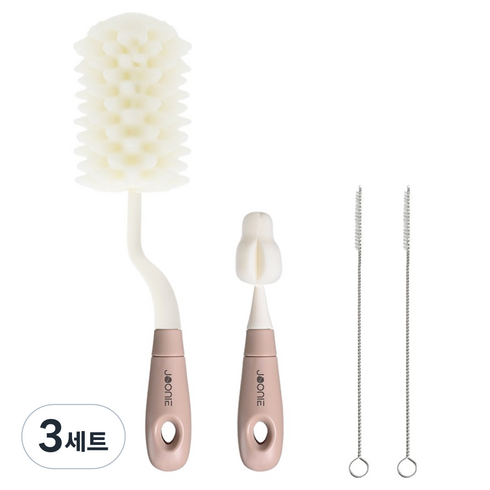 주니 스펀지 젖병 세척솔 3종 세트, 핑크, 3세트