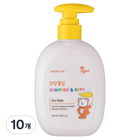 꼬망풀잎 두리코스 샴푸 앤 바스 키즈워시, 10개, 400ml