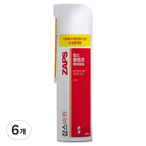 잡스 살생물제승인 울트라에어로솔 스프레이, 6개, 500ml