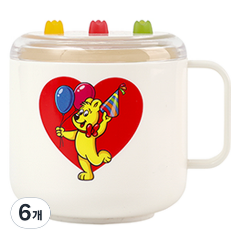하리보 골드베어 뚜껑 한손컵, 레드, 6개, 270ml
