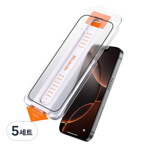 맥도도 아이폰16 시리즈 풀커버 강화유리 액정보호필름, PF-6861, 클리어, 5세트