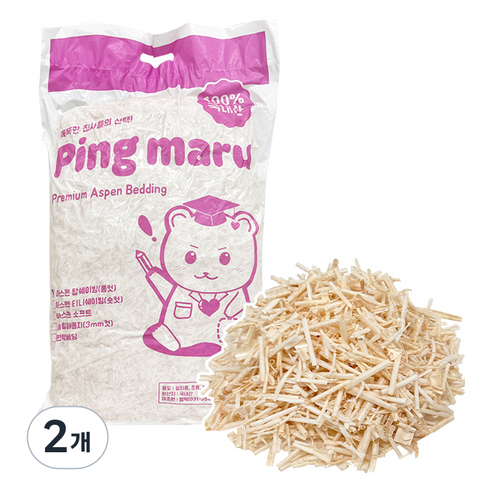 핑마루 탑쉐이빙 아스펜 베딩 3cm, 1kg, 2개