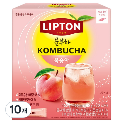 립톤 콤부차 복숭아, 5g, 10개, 30개입