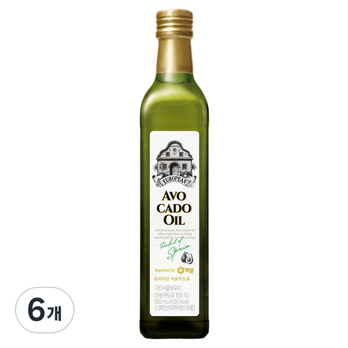 백설 유러피안 아보카도 오일, 500ml, 6개