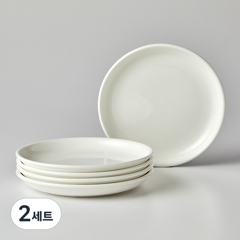 모던하우스 ON 원형 접시 세트 D20, 2세트, 접시 5p, 화이트