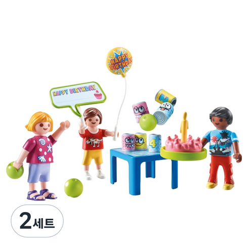 플레이모빌 기프트세트 어린이 생일 파티 71968, 2세트