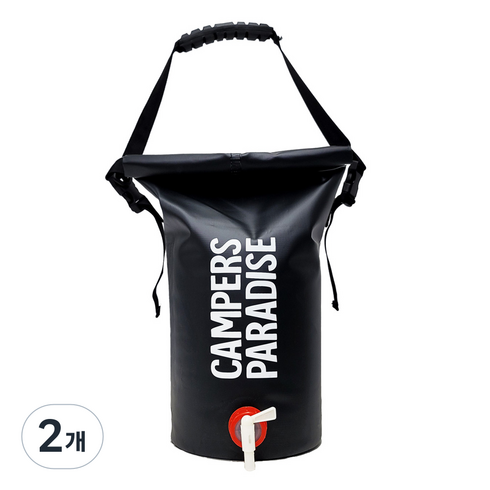 캠퍼스파라다이스 캠핑 걸이식 워터팩 10L, 블랙, 2개