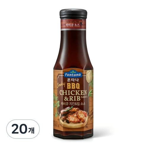 폰타나 스모키 비비큐 치킨 앤 립 소스, 285g, 20개