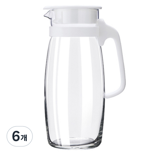 리비 세레노 피처/물병, 화이트, 1.2L, 6개