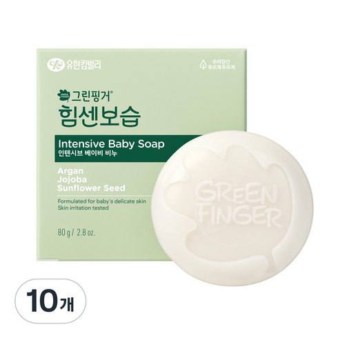 그린핑거 힘센 보습 인텐시브 베이비 비누, 80g, 10개