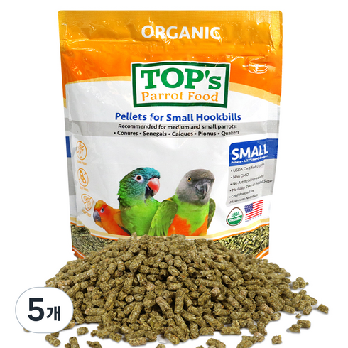 탑스페럿푸드 스몰 펠렛 중대형 앵무새 사료, 453g, 5개