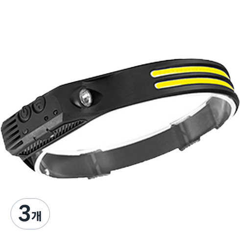 디제이디 COB LED 센서 헤드랜턴 DJ-31, 혼합색상, 3개