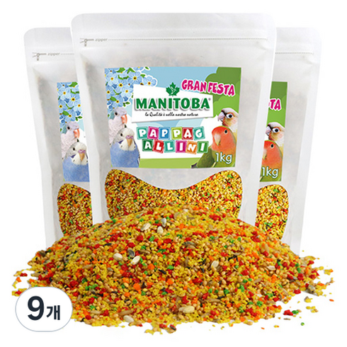 마니토바 파파알리니 모든 새 유산균 사료 4153, 1kg, 9개