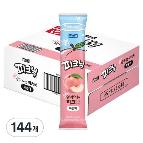 피크닉 얼려먹는 피크닉 복숭아, 144개, 85ml