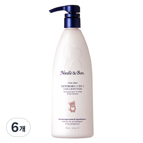 누들앤부 뉴본 2in1 헤어 앤 바디워시, 473ml, 6개