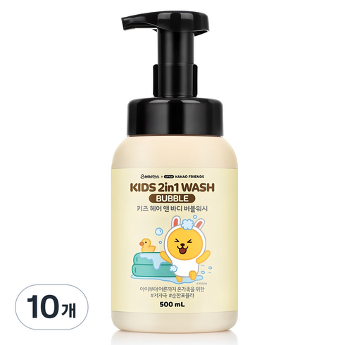 베비언스 카카오 무지 키즈 헤어 앤 버블 바디워시, 500ml, 10개