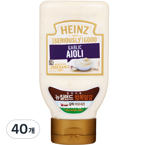 하인즈 굿 갈릭 아이올리 마요네즈, 295ml, 40개