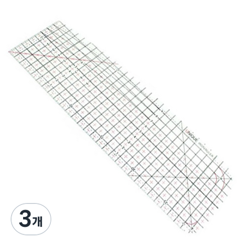 유니크 아이론 시접자 30cm, 혼합색상, 3개