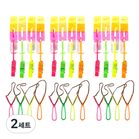 재미존 유아용 불빛낙하산 새총완성 4종 x 3p 세트, 혼합색상, 2세트