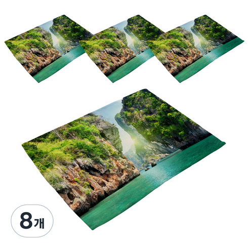 스윗리빙 패밀리 자연경관 린넨테이블 매트 4p, 07, 42 x 32 cm, 8개