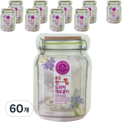 제임스티스푼 무카페인 퐁당 핫 도라지 작두콩차, 1.5g, 10개입, 60개