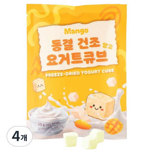파베글라스 동결건조 요거트 큐브, 망고, 10g, 4개