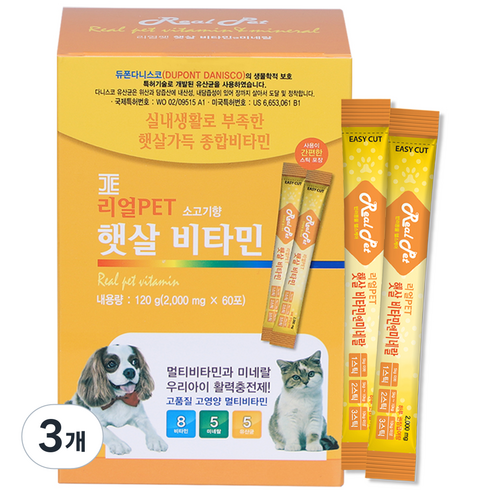 리얼Pet 반려동물 영양제, 120g, 종합영양제, 3개