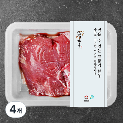 전통참한우 사태 덩어리 수육 국거리 장조림용 (냉장), 400g, 4개