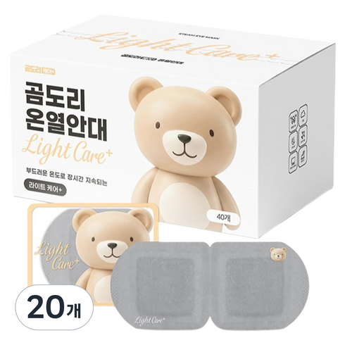 곰도리 라이트 케어 플러스 온열안대 무향, 40개입, 20개