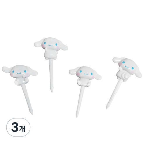 스케이터 시나몬롤 다용도 간식꽂이, 4개입, 3개
