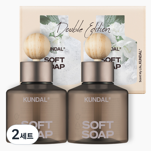 쿤달 퍼퓸 차량용 방향제 75ml 2개 + 우드볼 스틱 2개 세트, 소프트솝향, 2세트