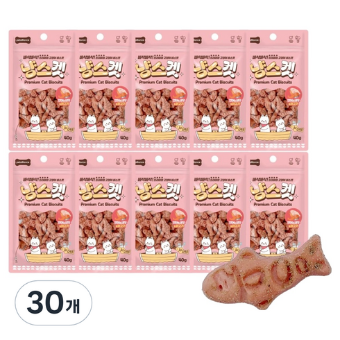 냥스켓 고양이 비스켓, 30개, 40g, 연어&새우&닭고기