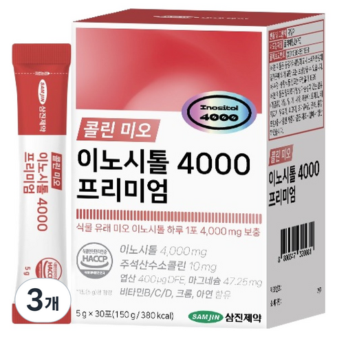삼진제약 콜린 미오 이노시톨 4000 프리미엄 30p, 3개, 150g