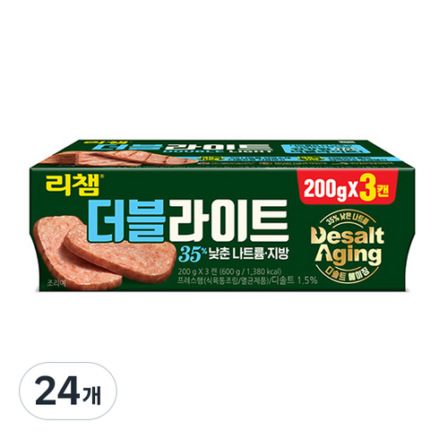 리챔 더블라이트 햄통조림, 200g, 24개