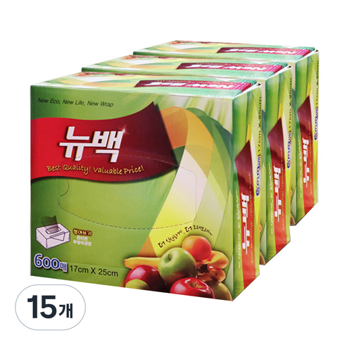 뉴랩 위생백 17 x 25 cm, 소(S), 600개입, 15개
