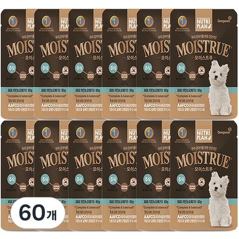 동원뉴트리플랜 퍼피 모이스트루 주식파우치, 닭, 80g, 60개
