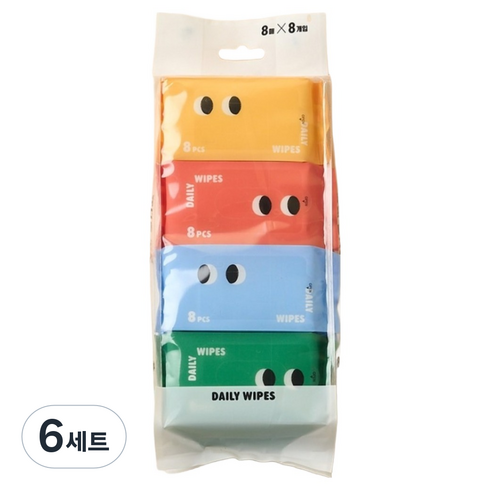 모던하우스 가방에 쏙 포켓 물티슈 8p 세트, 23g, 8개입, 6세트